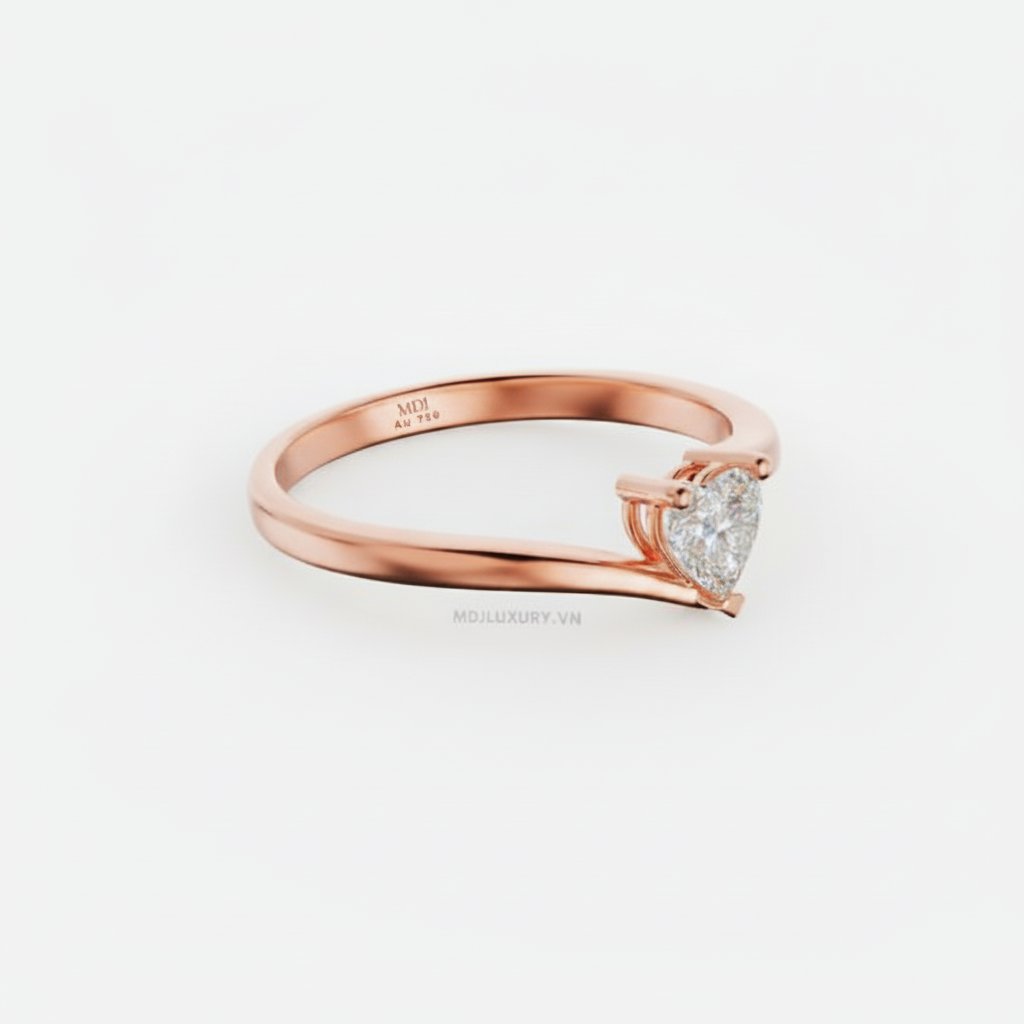 Nhẫn Đính Hôn Trái tim vàng tây 18K NNU264 5 Nhẫn Đính Hôn Trái tim vàng tây 18K NNU264