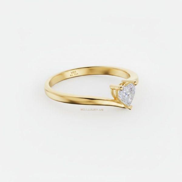 Nhẫn Đính Hôn Trái tim vàng tây 18K NNU264 23 Nhẫn Đính Hôn Trái tim vàng tây 18K NNU264