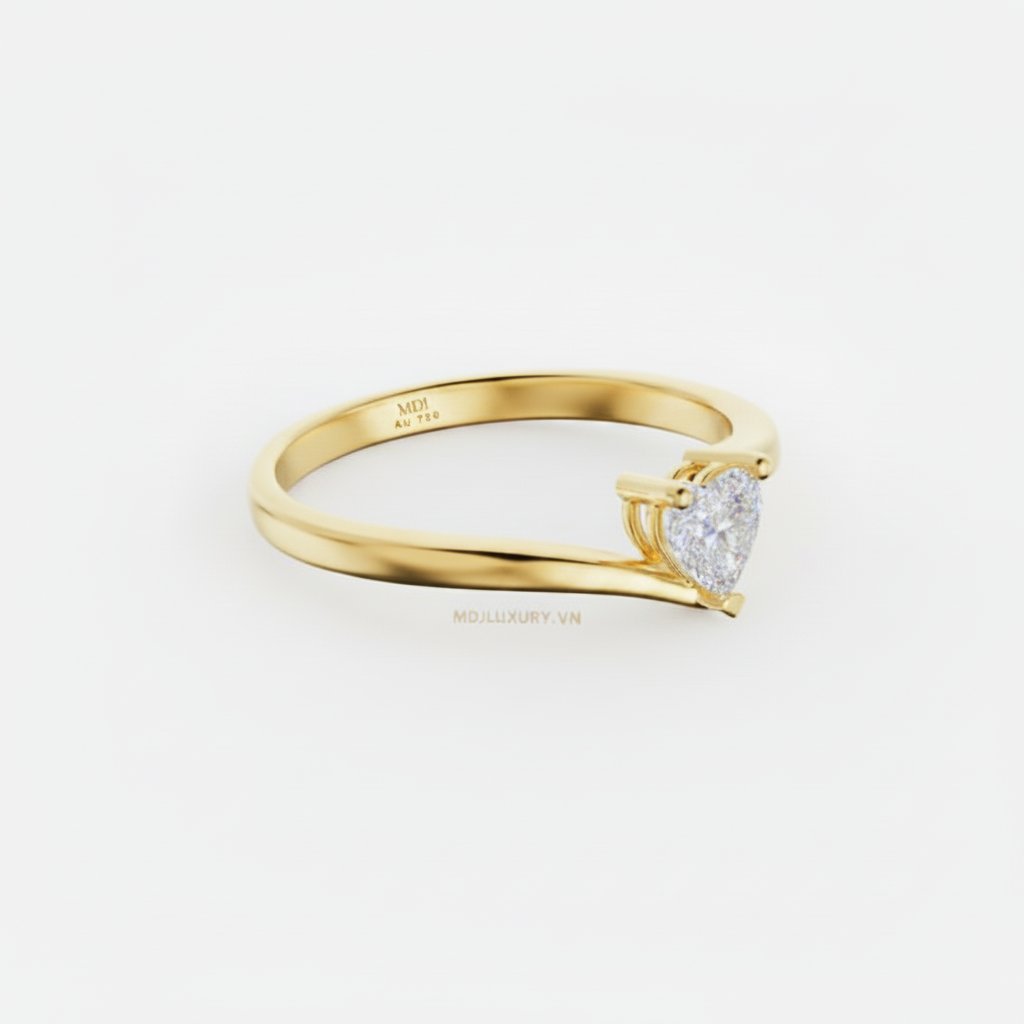 Nhẫn Đính Hôn Trái tim vàng tây 18K NNU264 7 Nhẫn Đính Hôn Trái tim vàng tây 18K NNU264