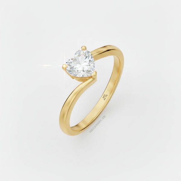 Nhẫn Đính Hôn Trái tim vàng tây 18K NNU264 22 Nhẫn Đính Hôn Trái tim vàng tây 18K NNU264