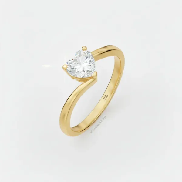 Nhẫn Đính Hôn Trái tim vàng tây 18K NNU264