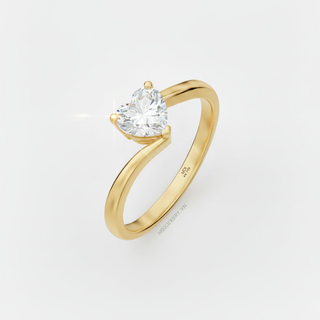 Nhẫn Đính Hôn Trái tim vàng tây 18K NNU264 6 Nhẫn Đính Hôn Trái tim vàng tây 18K NNU264