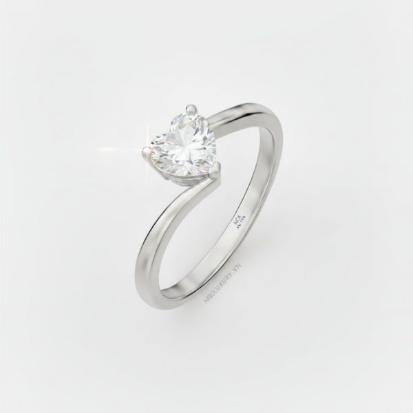 Nhẫn Đính Hôn Trái tim vàng tây 18K NNU264 31 Nhẫn Đính Hôn Trái tim vàng tây 18K NNU264