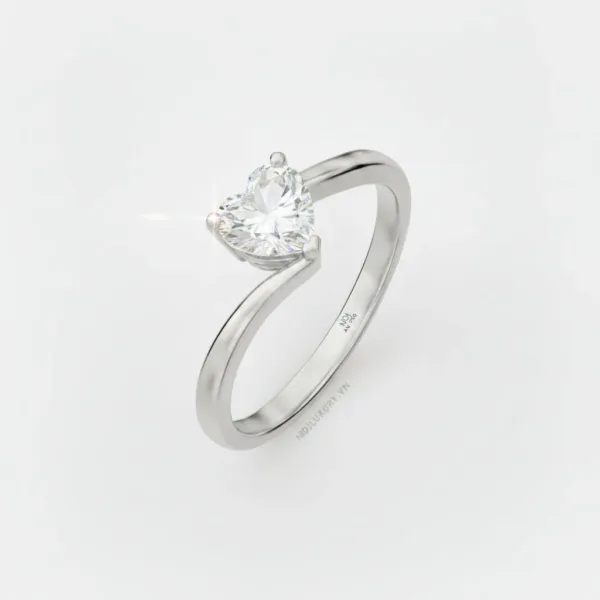 Nhẫn Đính Hôn Trái tim vàng tây 18K NNU264