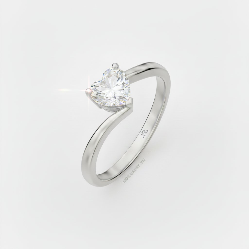 Nhẫn Đính Hôn Trái tim vàng tây 18K NNU264 15 Nhẫn Đính Hôn Trái tim vàng tây 18K NNU264