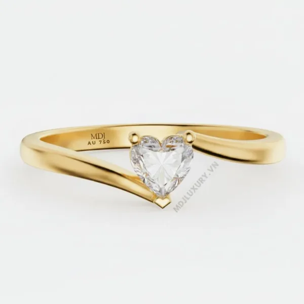 Nhẫn Đính Hôn Trái tim vàng tây 18K NNU264