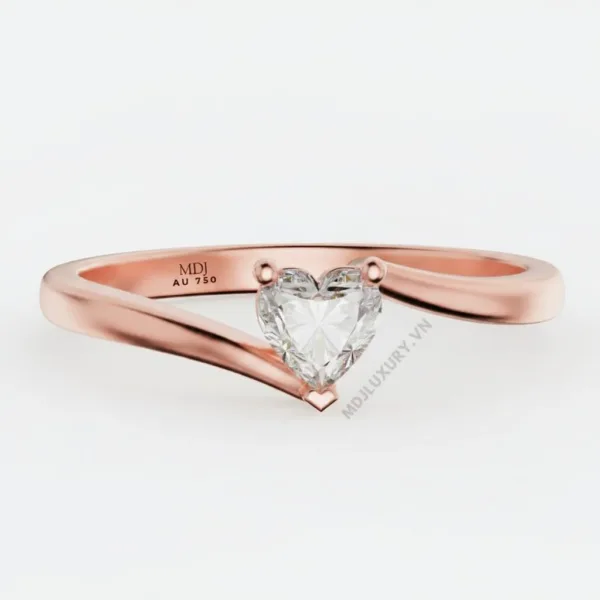 Nhẫn Đính Hôn Trái tim vàng tây 18K NNU264