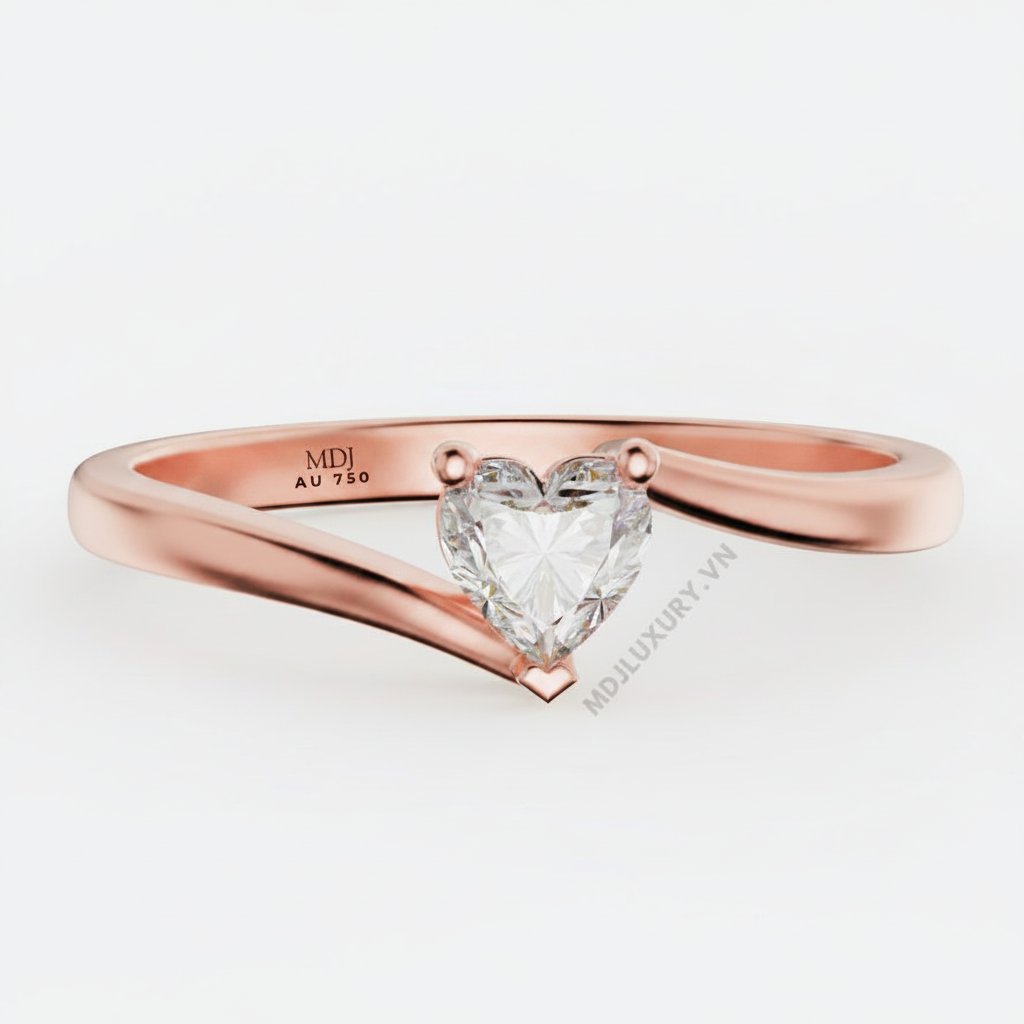 Nhẫn Đính Hôn Trái tim vàng tây 18K NNU264 1 Nhẫn Đính Hôn Trái tim vàng tây 18K NNU264