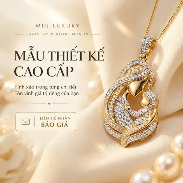 Alternative view of Mặt Dây Chuyền Nữ Vàng 18K Mẹ Bồng Con MDN19