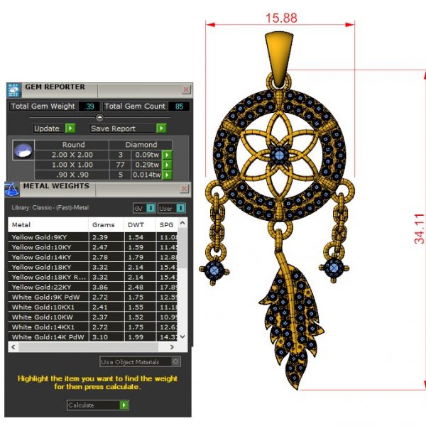 Mặt Dây Chuyền Nữ Vàng Trắng18K Dreamcatcher MDN21 17 Mặt Dây Chuyền Nữ Vàng 14K Dolphin 18K MDN 20