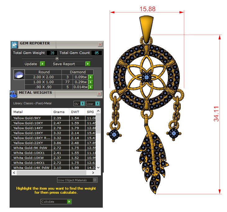 Mặt Dây Chuyền Nữ Vàng Trắng18K Dreamcatcher MDN21 9 Mặt Dây Chuyền Nữ Vàng 14K Dolphin 18K MDN 20