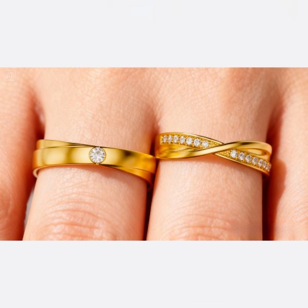 Nhẫn cưới vàng tây 18K NC02