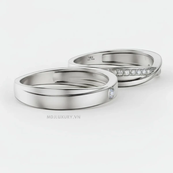 Nhẫn cưới vàng tây 18K NC02