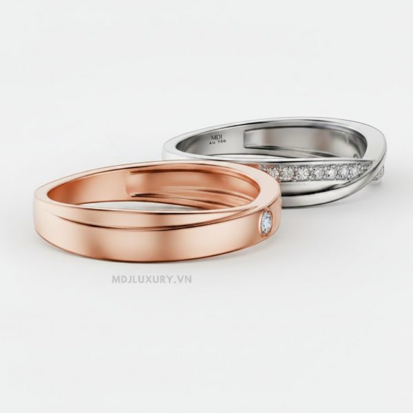 Nhẫn cưới vàng tây 18K NC02