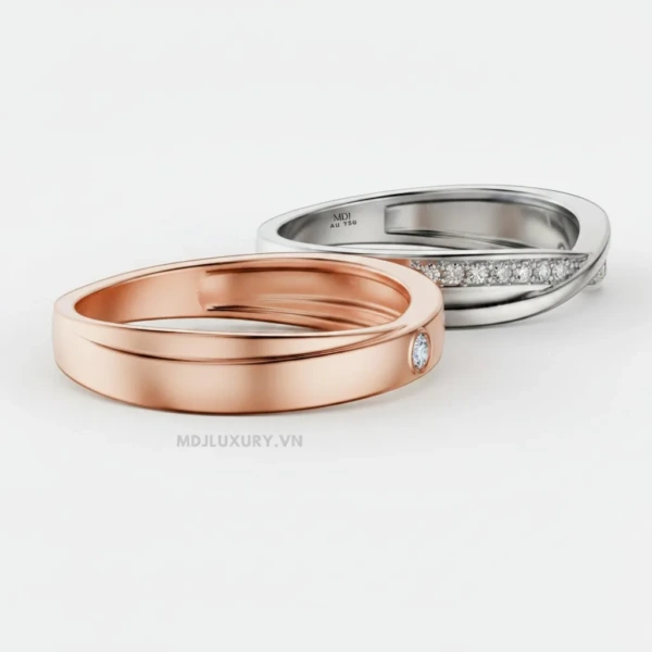 Nhẫn cưới vàng tây 18K NC02