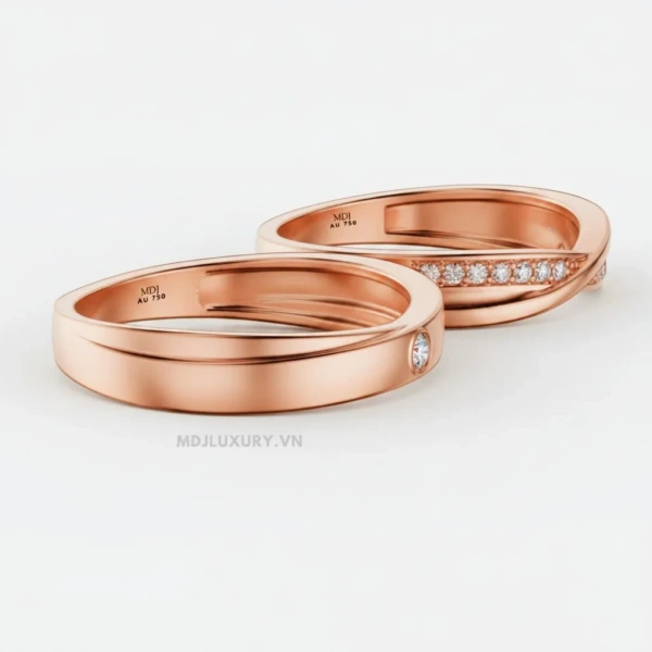Nhẫn cưới vàng tây 18K NC02