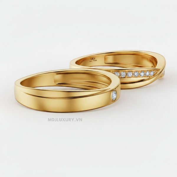 Nhẫn cưới vàng tây 18K NC02