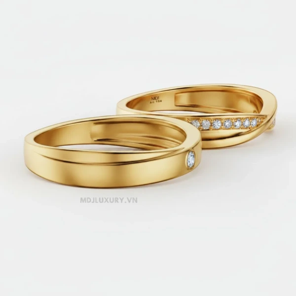 Nhẫn cưới vàng tây 18K NC02