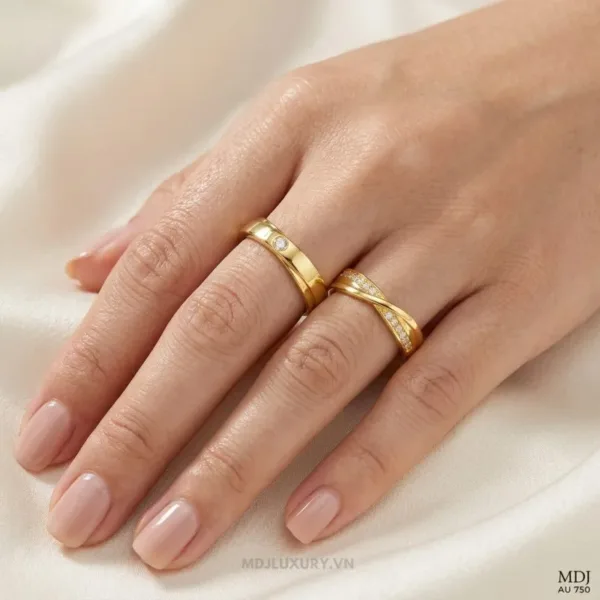 Nhẫn cưới vàng tây 18K NC02