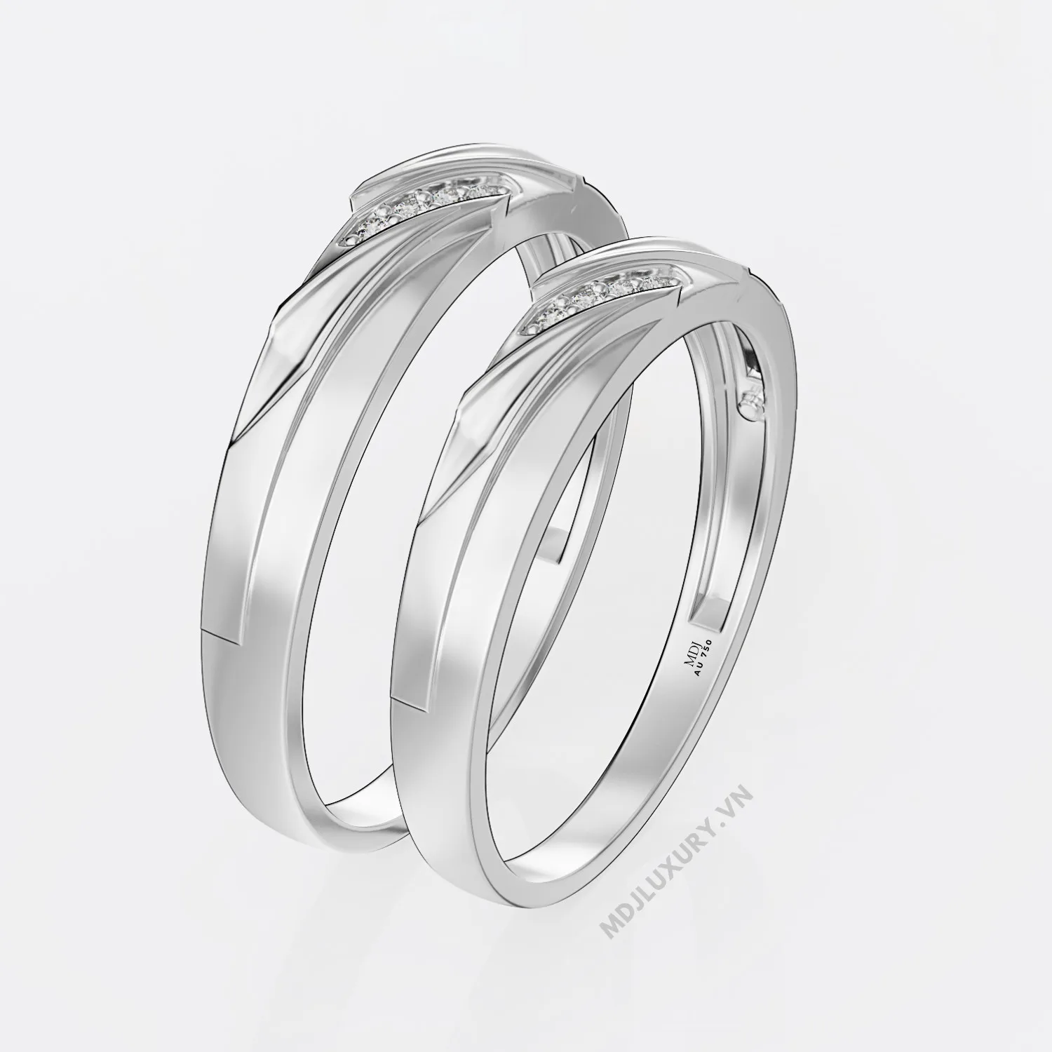 Nhẫn Cưới Kim Cương Vàng Hồng NKC 04