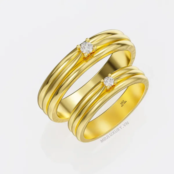 Nhẫn Cưới Kim Cương Vàng Tây 18K Kim Cương Thiên Nhiên NKC 06