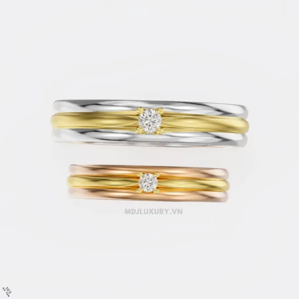 Nhẫn Cưới Kim Cương Vàng Tây 18K Kim Cương Thiên Nhiên NKC 06