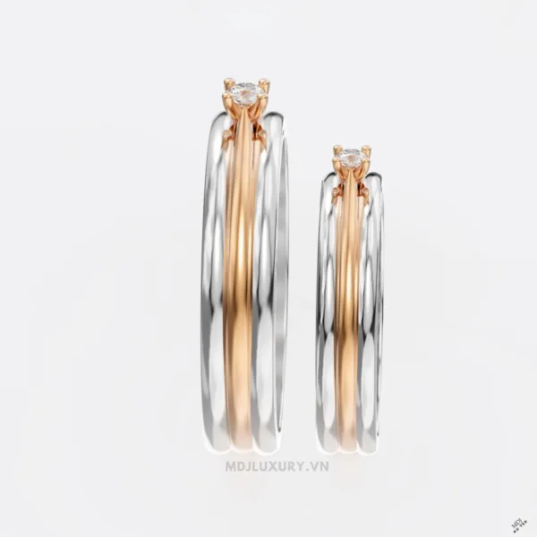 Nhẫn Cưới Kim Cương Vàng Tây 18K Kim Cương Thiên Nhiên NKC 06