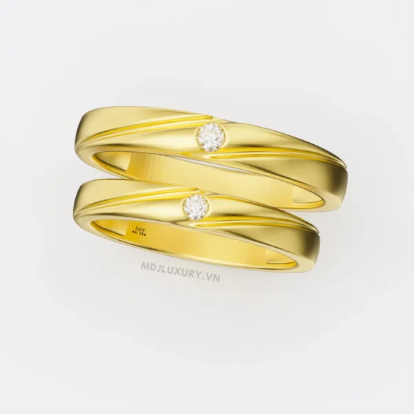 Nhẫn Cưới Kim Cương Vàng Tây 14K Kim Cương Thiên Nhiên NKC 08