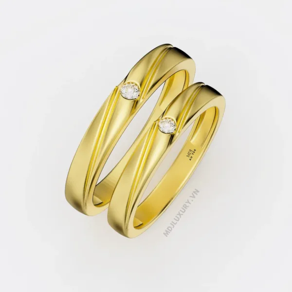 Nhẫn Cưới Kim Cương Vàng Tây 14K Kim Cương Thiên Nhiên NKC 08