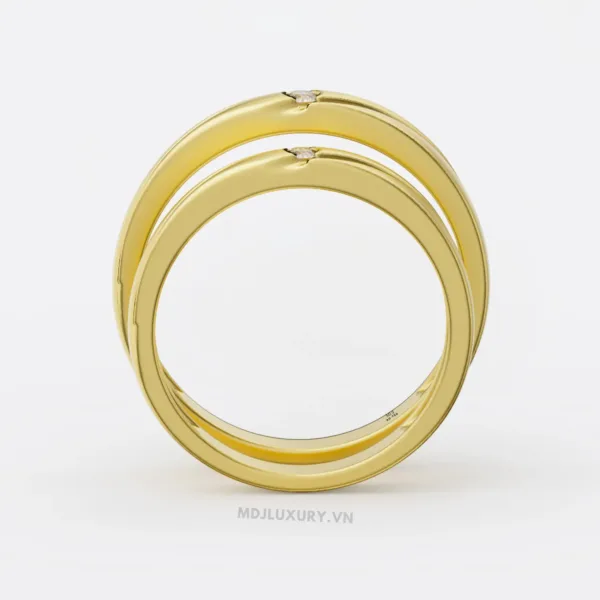 Nhẫn Cưới Kim Cương Vàng Tây 14K Kim Cương Thiên Nhiên NKC 08