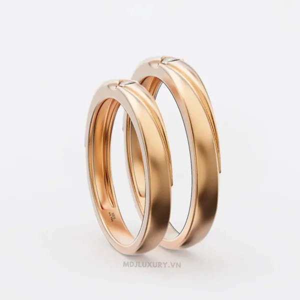 Nhẫn Cưới Kim Cương Vàng Tây 14K Kim Cương Thiên Nhiên NKC 08