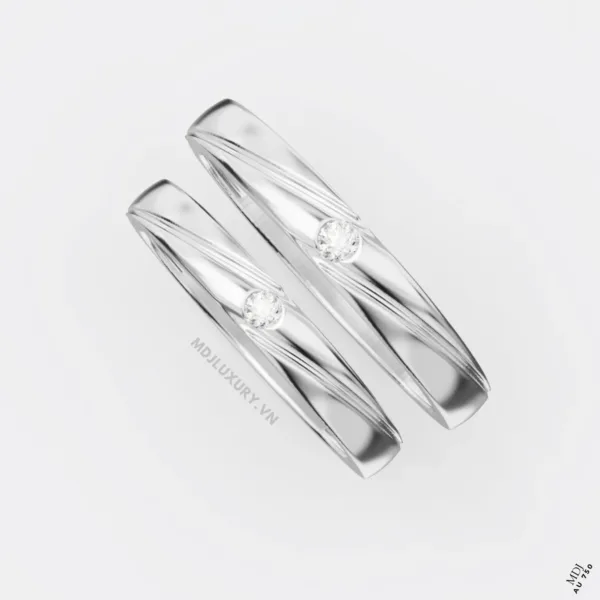 Nhẫn Cưới Kim Cương Vàng Tây 14K Kim Cương Thiên Nhiên NKC 08