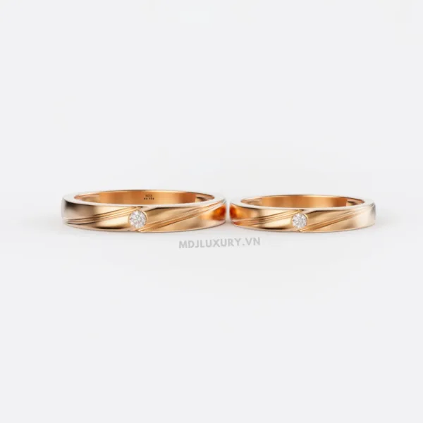 Nhẫn Cưới Kim Cương Vàng Tây 14K Kim Cương Thiên Nhiên NKC 08