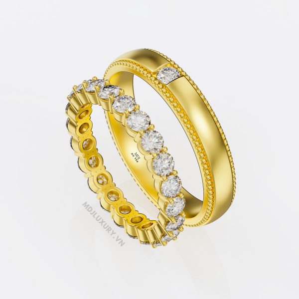 Nhẫn Cưới Kim Cương Vàng Trắng NKC 10 (Sao chép)