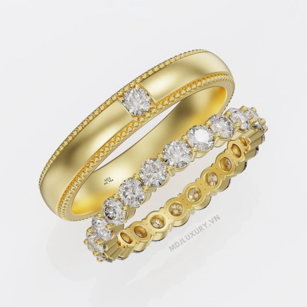 Nhẫn Cưới Kim Cương Vàng Trắng NKC 10 (Sao chép)