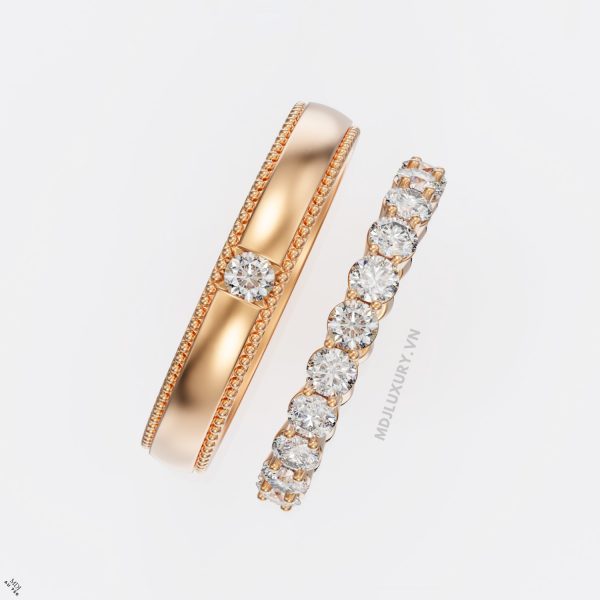 Nhẫn Cưới Kim Cương Vàng Trắng NKC 10 (Sao chép)