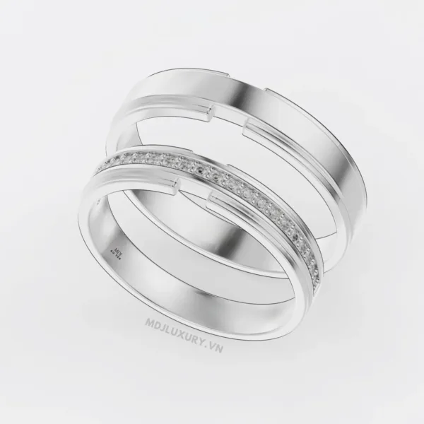 Nhẫn Cưới Kim Cương Vàng Trắng NKC 12