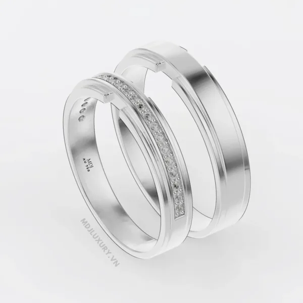 Nhẫn Cưới Kim Cương Vàng Trắng NKC 12