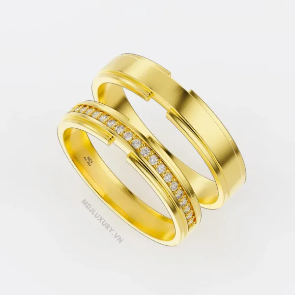Nhẫn Cưới Kim Cương Vàng Trắng NKC 12