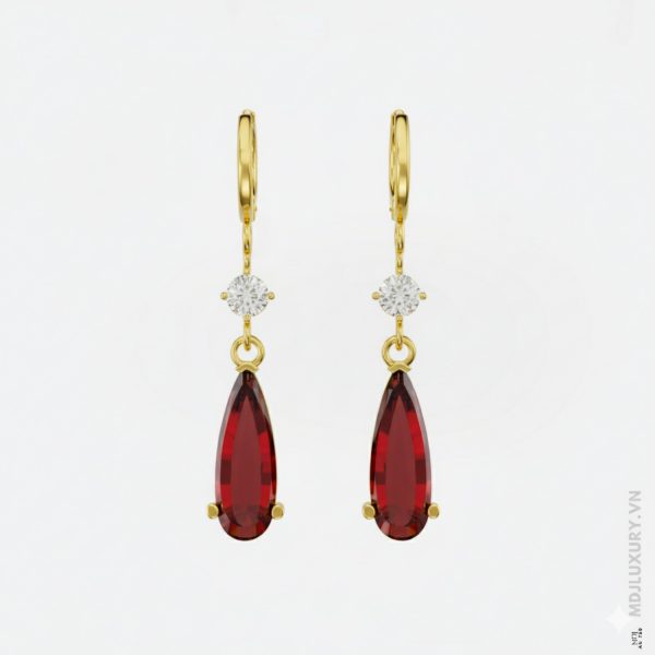 Hoa Tai Nữ Cao Cấp Đá Ruby BTNU16