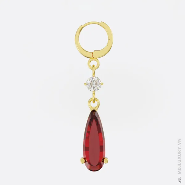Hoa Tai Nữ Cao Cấp Đá Ruby BTNU16