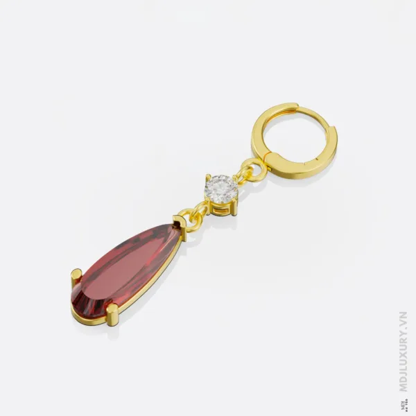 Hoa Tai Nữ Cao Cấp Đá Ruby BTNU16