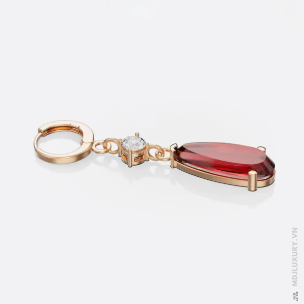 Hoa Tai Nữ Cao Cấp Đá Ruby BTNU16