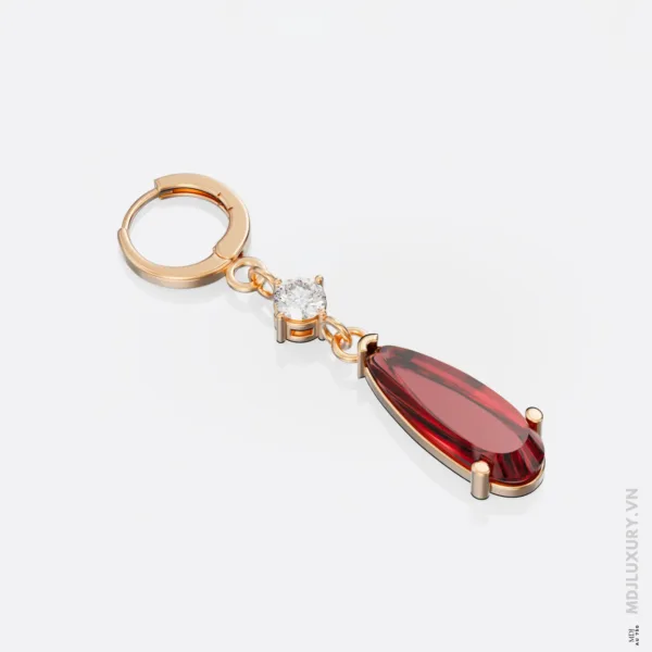 Hoa Tai Nữ Cao Cấp Đá Ruby BTNU16