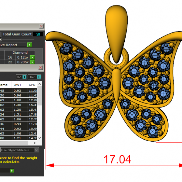 Mặt Dây Chuyền Nữ Butterfly Kim Cương Lab MDN 26