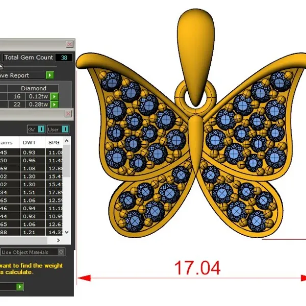 Mặt Dây Chuyền Nữ Butterfly Kim Cương Lab MDN 26