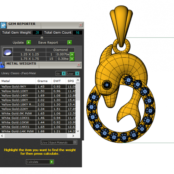 Mặt Dây Chuyền Nữ Cá Heo Kim Cương Lab MDN 25
