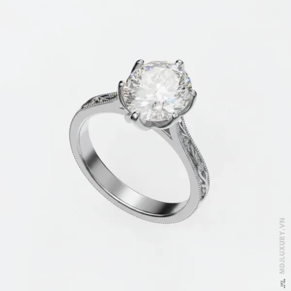 Nhẫn Đính Hôn Kim Cương 18K NNU279