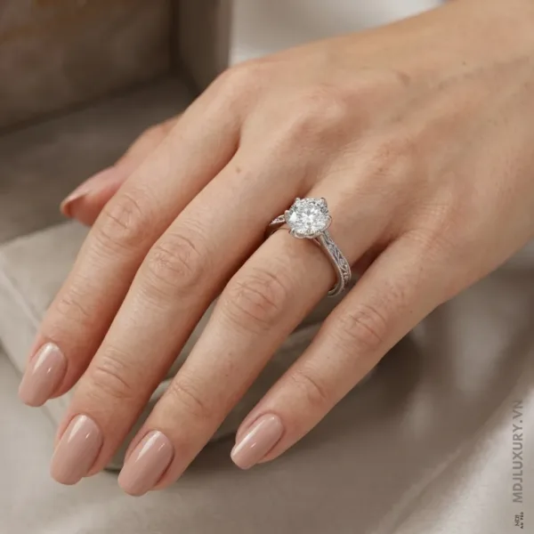 Nhẫn Đính Hôn Kim Cương 18K NNU279