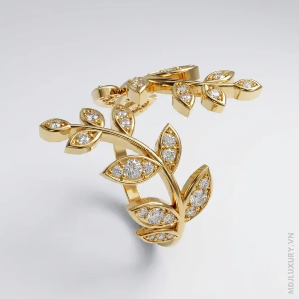 Nhẫn Cầu Hôn Kim Cương Gilded Flora Lab Dia M9020